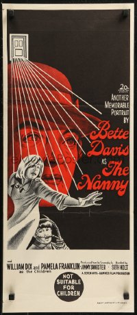 8w0546 NANNY Aust daybill 1965 creepy Bette Davis, Hammer horror, different art!