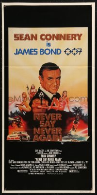 8w0548 NEVER SAY NEVER AGAIN Aust daybill 1983 art of Sean Connery as James Bond 007 by R. Obrero!