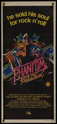 8w0568 PHANTOM OF THE PARADISE Aust daybill 1974 Brian De Palma, he sold his soul for rock n' roll!