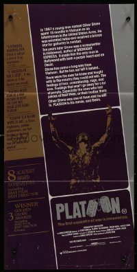 8w0574 PLATOON Aust daybill 1987 Oliver Stone, Vietnam War, Willem Dafoe shot in iconic scene!