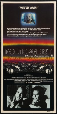 8w0577 POLTERGEIST Aust daybill 1982 Tobe Hooper horror classic, they're here, Heather O'Rourke!