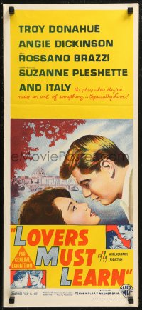 8w0596 ROME ADVENTURE Aust daybill 1962 Troy Donahue, Suzanne Pleshette & Angie Dickinson in Italy!