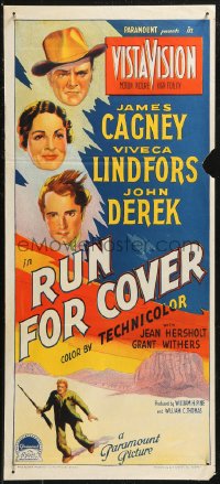 8w0599 RUN FOR COVER Aust daybill 1955 Richardson Studio art of Cagney & top stars!