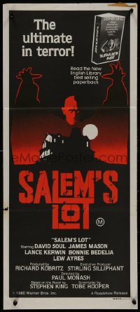 8w0600 SALEM'S LOT Aust daybill 1980 directed by Tobe Hooper & based on Stephen King novel!