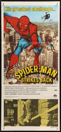 8w0607 SPIDER-MAN STRIKES BACK Aust daybill 1978 Marvel Comics, Spidey in his greatest challenge!