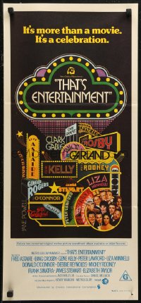 8w0624 THAT'S ENTERTAINMENT Aust daybill 1974 classic MGM Hollywood scenes, it's a celebration!