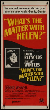 8w0640 WHAT'S THE MATTER WITH HELEN Aust daybill 1971 Debbie Reynolds, Shelley Winters, horror image
