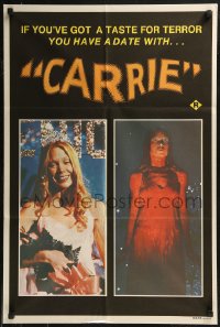 8w0271 CARRIE Aust special poster 1977 Stephen King, Spacek before and after her bloodbath at the prom!