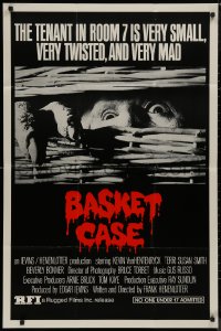 8w0721 BASKET CASE 1sh R1984 he is very small, very twisted & VERY mad, Rugged Films re-release!