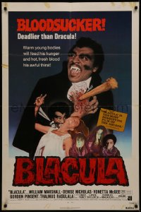 8w0743 BLACULA 1sh 1972 black vampire William Marshall is deadlier than Dracula, great image!
