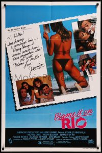 8w0744 BLAME IT ON RIO 1sh 1984 Demi Moore, Michael Caine, super sexy postcard image!