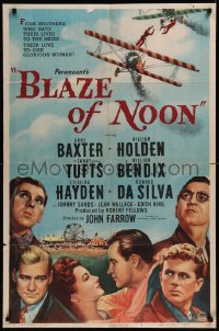 8w0745 BLAZE OF NOON 1sh 1947 circus stunt pilot William Holden & sexy Anne Baxter!