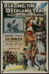 8w0748 BLAZING THE OVERLAND TRAIL chapter 7 1sh 1956 Glenn Cravath art of Heroes of the Pony Express!