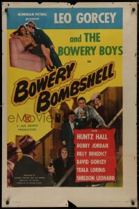 8w0756 BOWERY BOMBSHELL 1sh 1946 Bowery Boys Leo Gorcey & Huntz Hall romancing and at gunpoint!