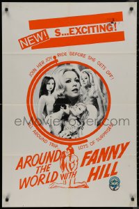8w0651 AROUND THE WORLD WITH FANNY HILL Canadian 1sh 1974 sexy Shirley Corrigan, a lady of pleasure!