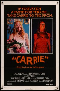8w0776 CARRIE 1sh 1976 Stephen King, Sissy Spacek before and after her bloodbath at the prom!