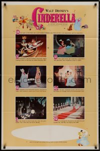 8w0785 CINDERELLA style B 1sh R1965 Walt Disney classic romantic musical cartoon, great poster images!