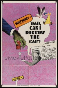 8w0815 DAD CAN I BORROW THE CAR 1sh 1970 cool Walt Disney short about learning to drive!
