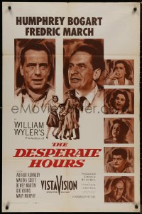 8w0832 DESPERATE HOURS 1sh 1955 William Wyler, different portraits of Humphrey Bogart & cast!