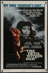 8w0834 DEVIL WITHIN HER 1sh 1976 conceived by the Devil, only she knows what her baby really is!