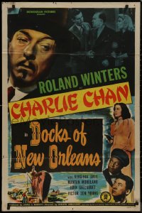 8w0845 DOCKS OF NEW ORLEANS 1sh 1948 Roland Winters as Charlie Chan, Mantan Moreland, Sen Yung