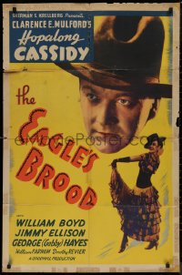 8w0865 EAGLE'S BROOD 1sh R1946 William Boyd as Hopalong Cassidy + sexy full-length senorita!