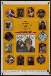 8w0875 EVERY WHICH WAY BUT LOOSE teaser 1sh 1978 Clint Eastwood & Clyde the orangutan, lots of images