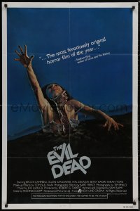 8w0876 EVIL DEAD 1sh 1982 Sam Raimi cult classic, classic Skilsky art of girl grabbed by zombie!