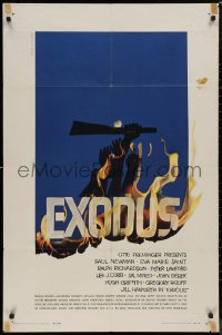 8w0878 EXODUS 1sh 1961 Otto Preminger, great artwork of arms reaching for rifle by Saul Bass!