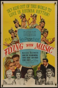 8w0899 FLYING WITH MUSIC 1sh 1942 sky-ride out of this world to love in rhumba rhythm, Hal Roach!