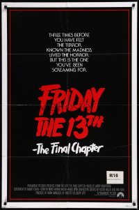 8w0912 FRIDAY THE 13th - THE FINAL CHAPTER int'l 1sh 1984 slasher sequel, this is Jason's unlucky day!