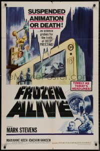 8w0917 FROZEN ALIVE 1sh 1966 cool German sci-fi/horror, suspended animation or death!