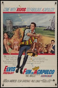8w0921 FUN IN ACAPULCO 1sh 1963 Elvis Presley in fabulous Mexico with sexy Ursula Andress!