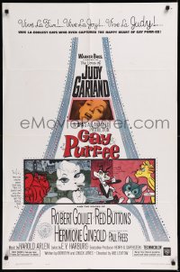 8w0926 GAY PURR-EE 1sh 1962 Judy Garland, Robert Goulet, Red Buttons, cartoon cats!