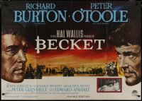 8w0169 BECKET German 33x47 1964 Richard Burton in title role, O'Toole, Peltzer art, ultra rare!