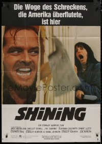 8w0180 SHINING German 33x47 1980 Stephen King & Kubrick horror masterpiece, crazy Jack Nicholson!