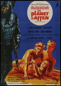 8w0193 BENEATH THE PLANET OF THE APES German 1970 completely different art by Braun!