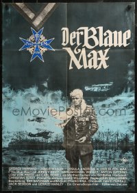 8w0195 BLUE MAX German 1966 WWI fighter pilot George Peppard, James Mason, cool different art!
