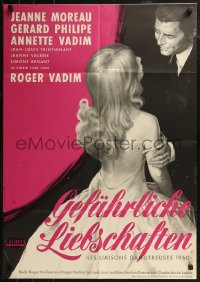 8w0203 DANGEROUS LOVE AFFAIRS German 1961 Les Liaisons Dangereuses, Moreau, Vadim, pink style!