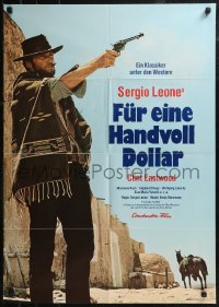 8w0215 FISTFUL OF DOLLARS German R1973 introducing the man with no name, Clint Eastwood!