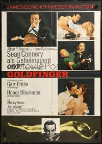 8w0221 GOLDFINGER German R1970s great Jean Mascii art of Sean Connery as James Bond 007!