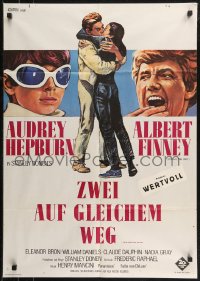8w0256 TWO FOR THE ROAD German 1967 different art of Audrey Hepburn & Albert Finney, Stanley Donen!