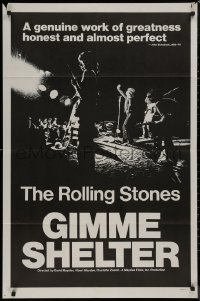 8w0930 GIMME SHELTER 1sh 1971 Rolling Stones out of control rock & roll concert, more rare b/w style