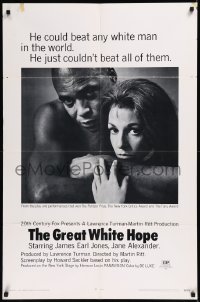 8w0945 GREAT WHITE HOPE 1sh 1970 Jack Johnson boxing bio, Jane Alexander, James Earl Jones!
