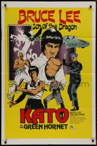 8w0948 GREEN HORNET 1sh 1974 cool art of Van Williams & giant Bruce Lee as Kato!