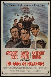 8w0952 GUNS OF NAVARONE 1sh 1961 Gregory Peck, David Niven & Anthony Quinn by Howard Terpning!