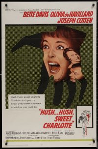 8w0974 HUSH...HUSH, SWEET CHARLOTTE 1sh 1965 Bette Davis, Olivia de Havilland, Robert Aldrich!