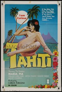 8w0975 I AM CURIOUS TAHITI 1sh 1970 sexy Ekaleri artwork of the fabulous naked Maria Pia!