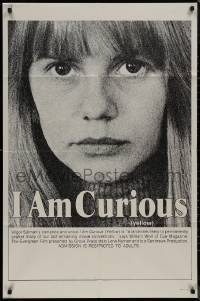 8w0976 I AM CURIOUS YELLOW 1sh 1969 classic landmark early Swedish sex movie, complete & uncut!