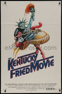 8w1002 KENTUCKY FRIED MOVIE 1sh 1977 John Landis directed comedy, wacky tennis shoe art!
